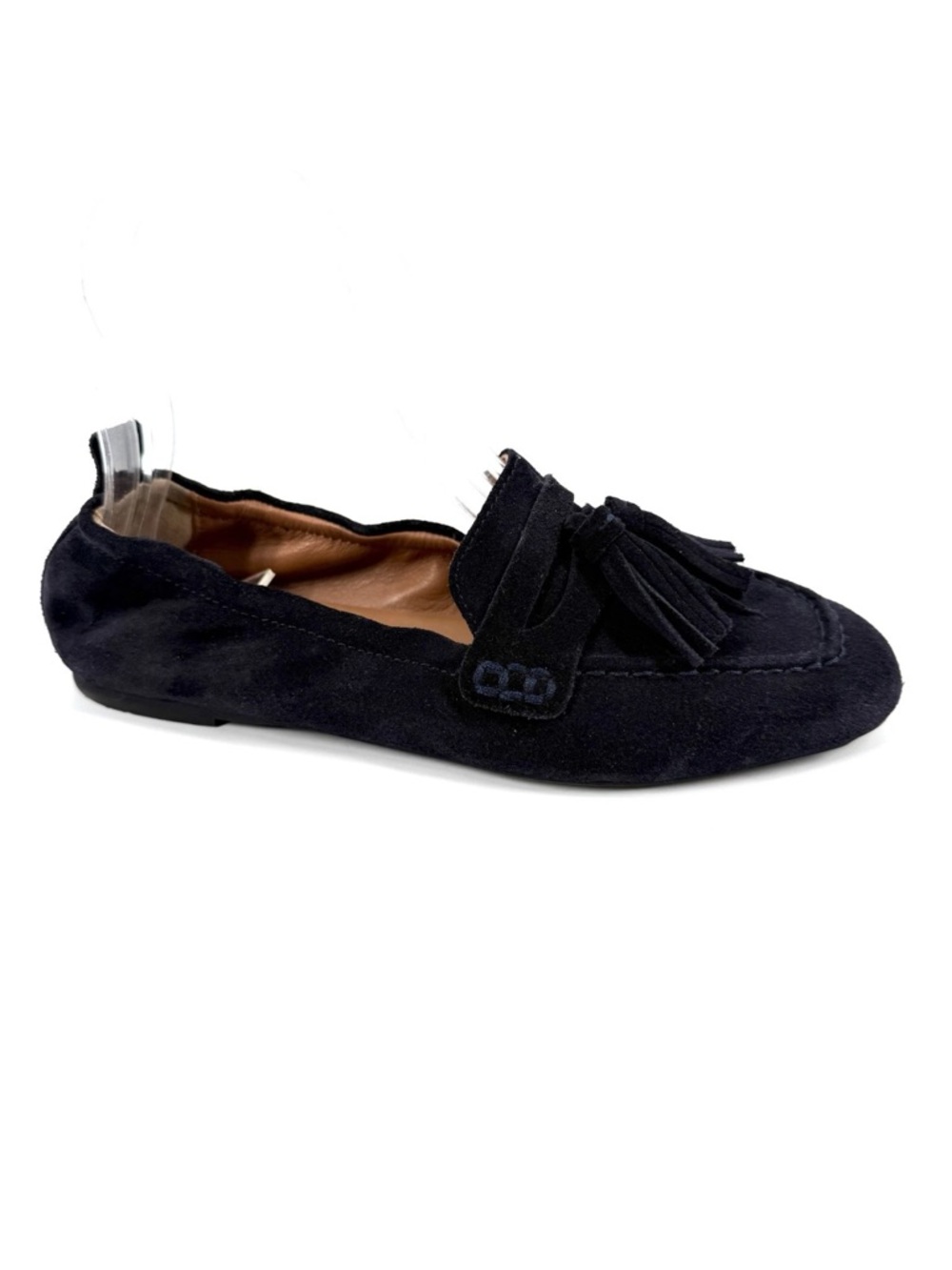 Aquatalia Journee Tassel Loafers Womens Size 6.5 Navy Suede Leather Slip-On Shoe